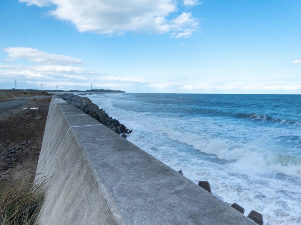 new tsunami wall near Minamisoma